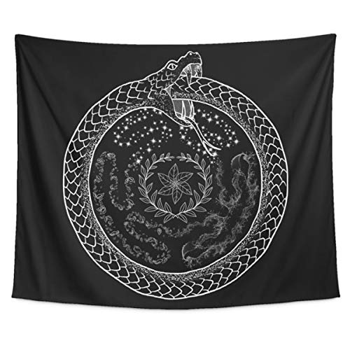 The Ghoulish Garb Hecate 'S Wheel Tapestry Ouroboros Wall Hanging Art Print (59 '' X 51 '')