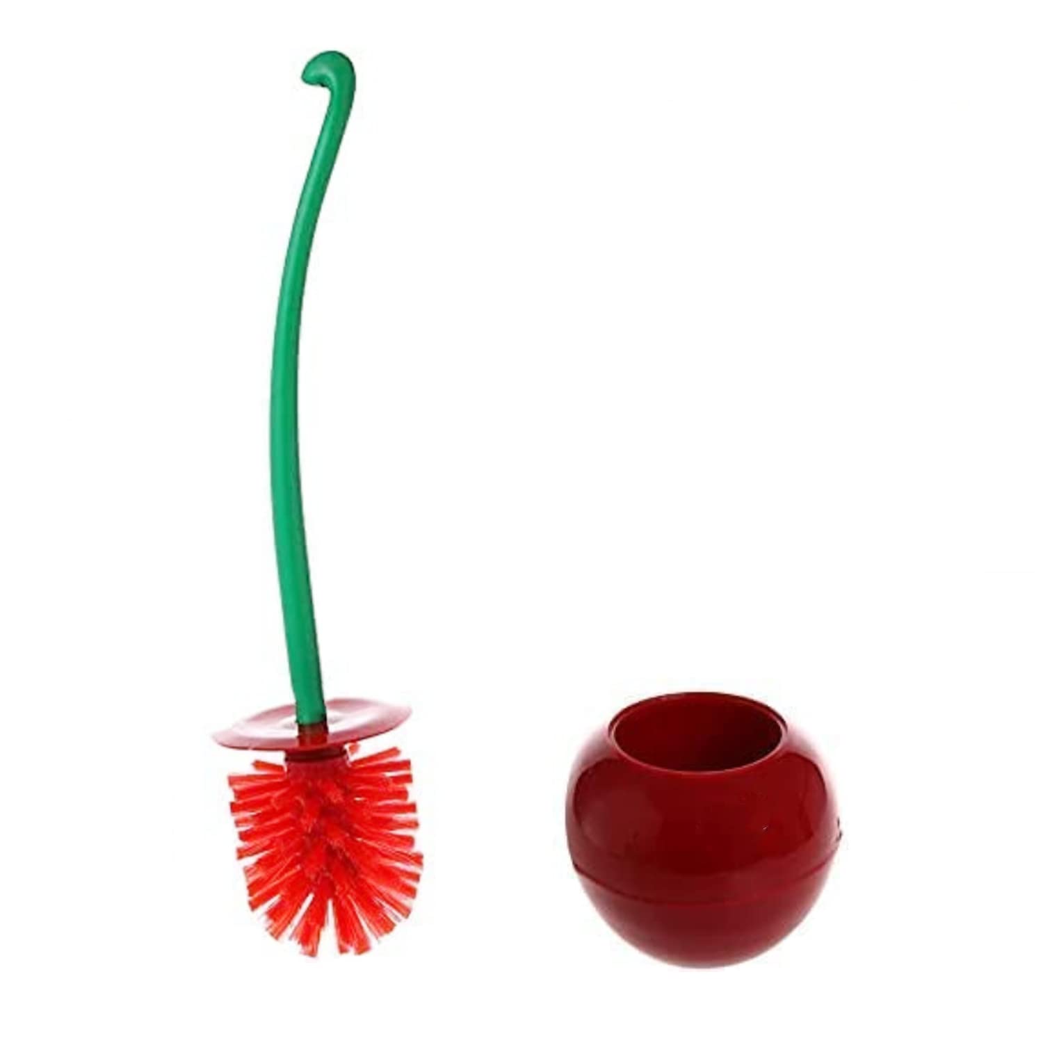 Cherry Shape Toilet Brushes With Holder Bowl Long Handle, Household Bathroom Cleaning Tool Cleaner And Base For Storage Organiza