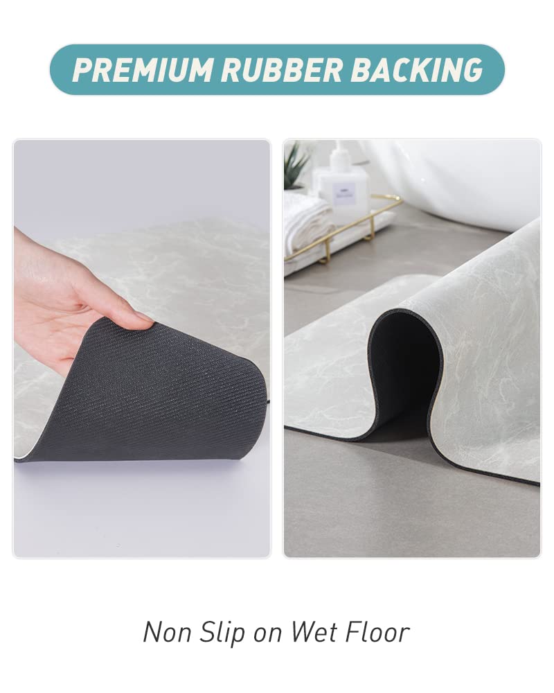 Cocoer Bath Mat-Bathroom Mat Bathroom Rug Absorbent Stain Resistant -Rubber Backed Thin Bath Mats For Bathroom Non Slip Quick Dr