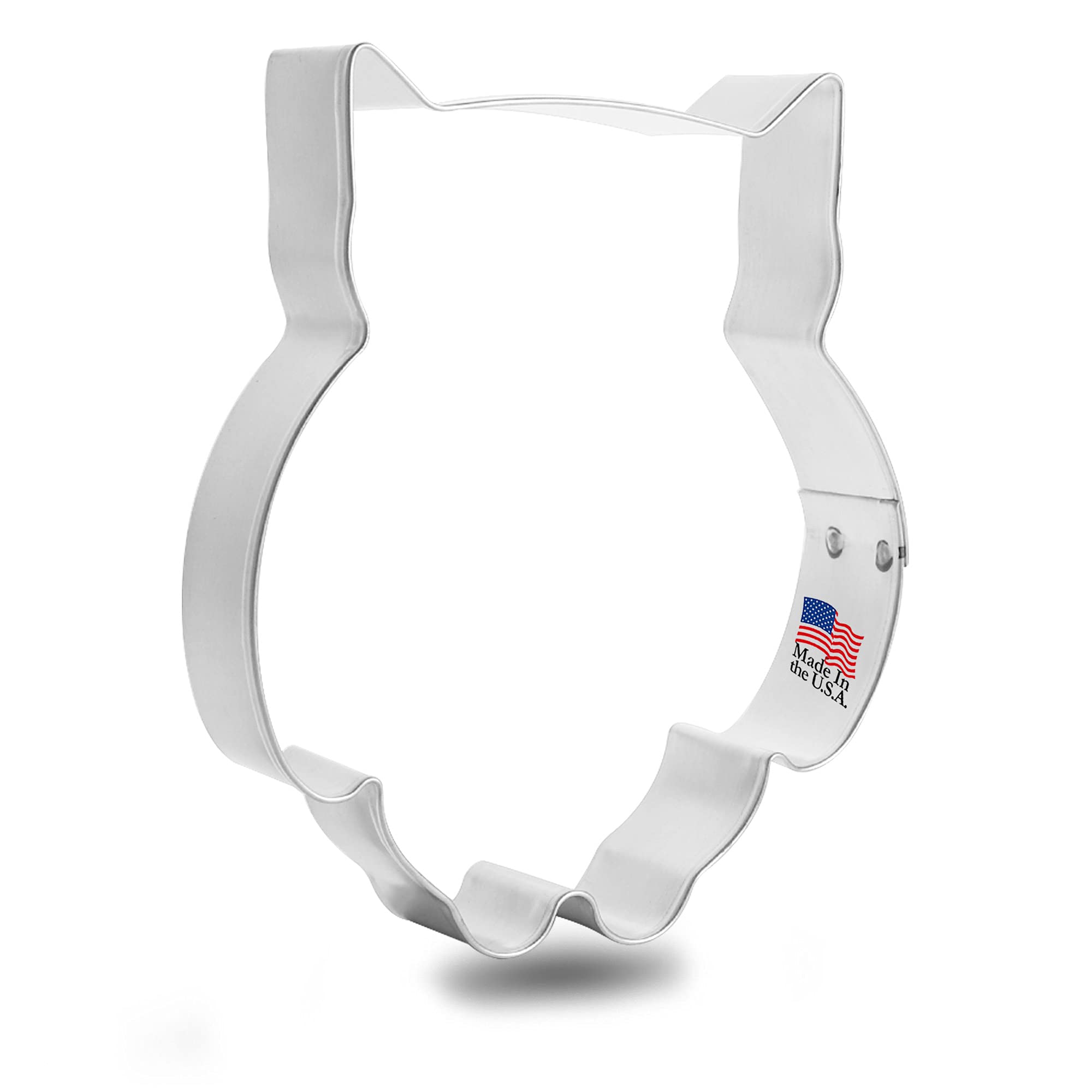 Chubby Owl Cookie Cutter 4.25 Inch - Made In The Usa - Foose Cookie Cutters Tin Plated Steel Chubby Owl Cookie Mold