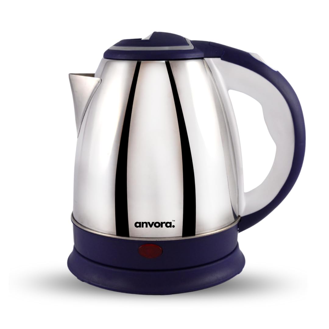 Anvora Insta Boil 1.5 Litre Stainless Steel Electric Kettle | 1350 Watts | Elegant Design | Cool-Touch Handle And Lid | Automati