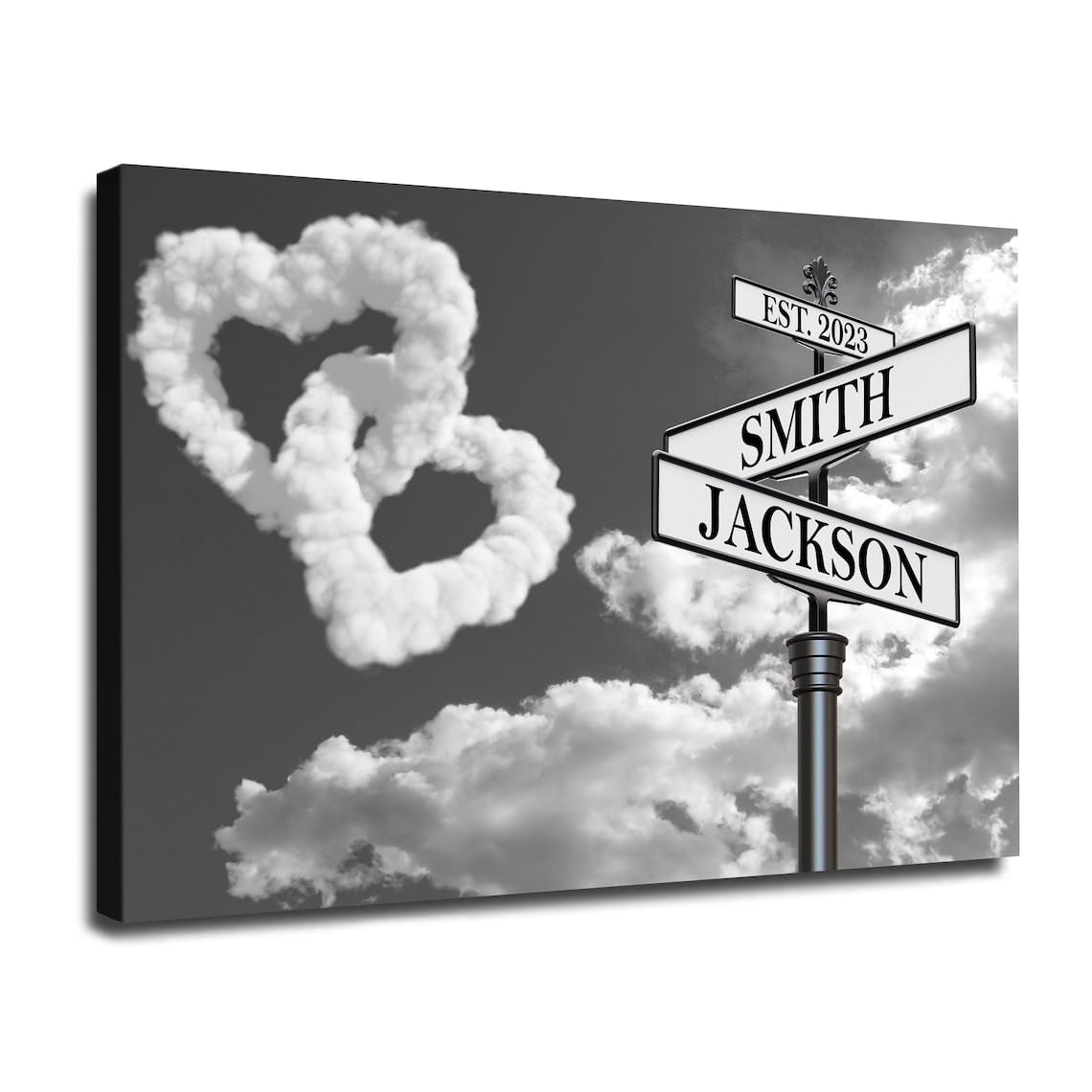 Personalized Wedding Name Street Sign Canvas Print, Custom Name Intersection Sign Canvas Poster Wall Art, Best Gift For Wedding,