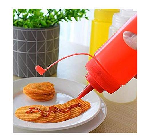 3Pcs 360Ml/12Oz Refillable Empty Squeeze Sauce Condiment Plastic Bottles Container Food Grade Salad Dressing Storage Jar With Ca