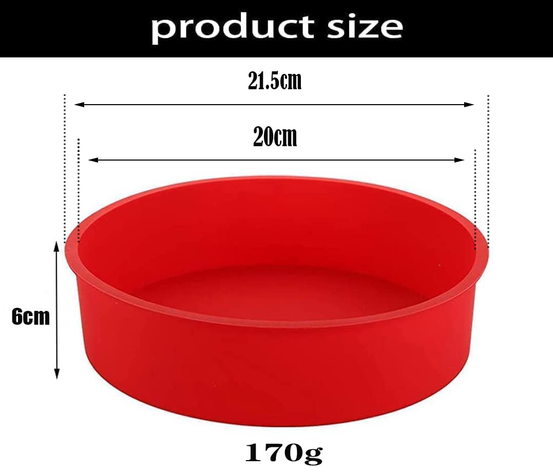 2Pcs 8 Inch Silicone Cake Pan For Baking, Round Cake Molds Silicone Baking Pan Non-Stick Quick Release Suitable For Cheesecake C