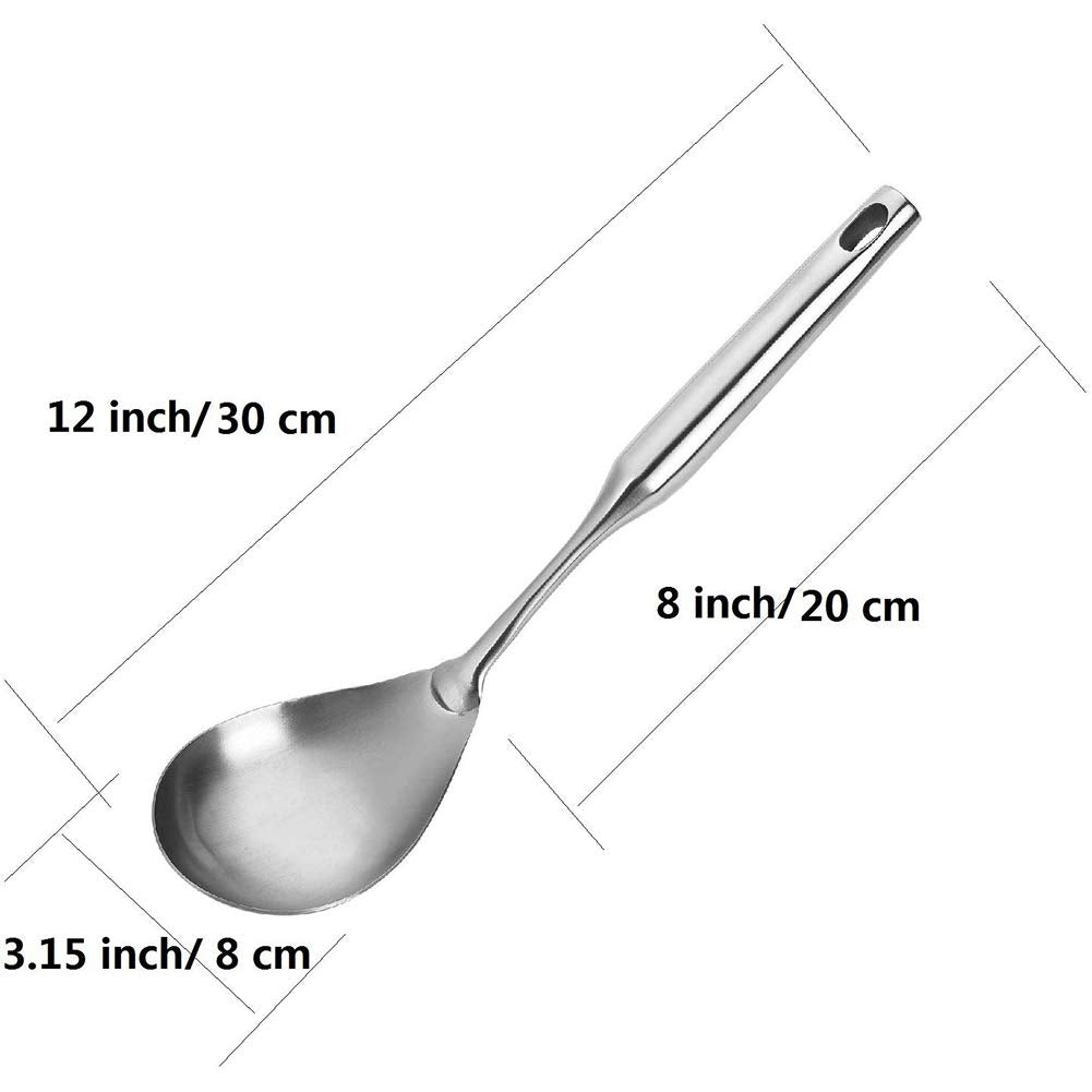 Tbwhl Dinner Spoon Serving Spoon, 304 Stainless Steel 12.5 Inch Premium Brushed Stainless Steel Large Serving Spoon Kitchen Tool