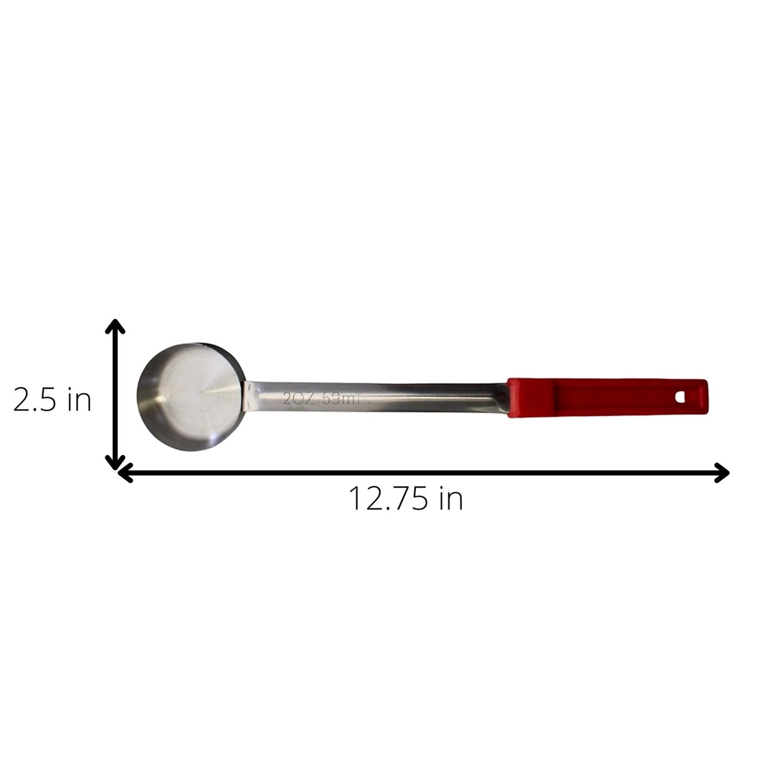 Habanerofire 2 Ounce Solid Stainless Steel Portion Control Ladle Spoon For Measuring And Serving; Commercial Grade Serving Scoop