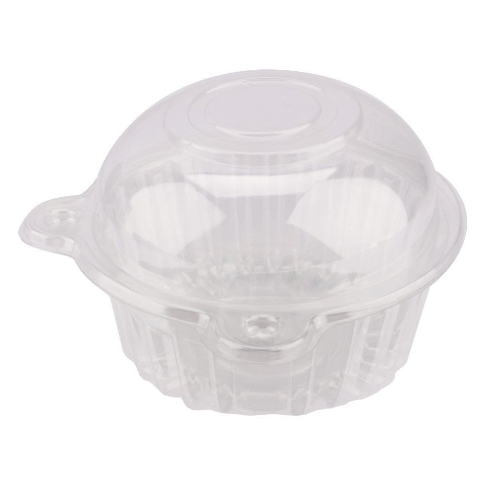 Plastic Containers, Clear Containers, 100Pcs Cat Shape Individual Clear Fruit Holder Container Dome Box With Lids Stackable Sala