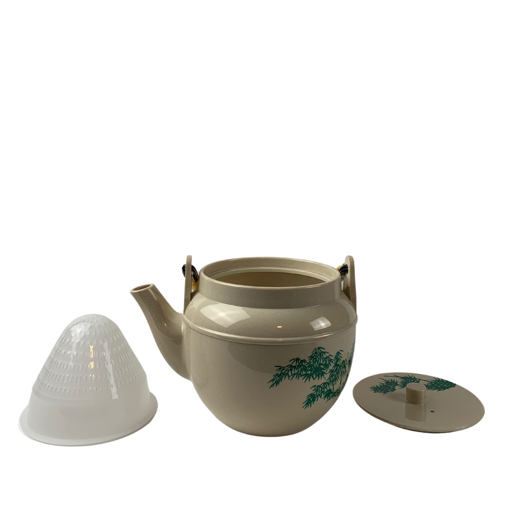 JapanBargain 1624  Japanese Plastic Teapot Melamine Tea pot for Home or Restaurant Made in Japan  38 Ounce  Beige