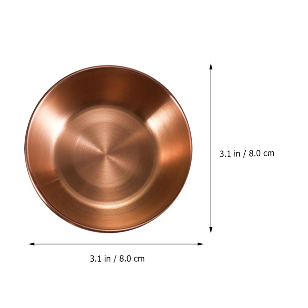 Doitool 4Pcs Stainless Steel Sauce Dishes Round Sushi Dipping Bowls,Sushi Dipping Sauce Dishes Seasoning Dish Saucer Bowl Mini A