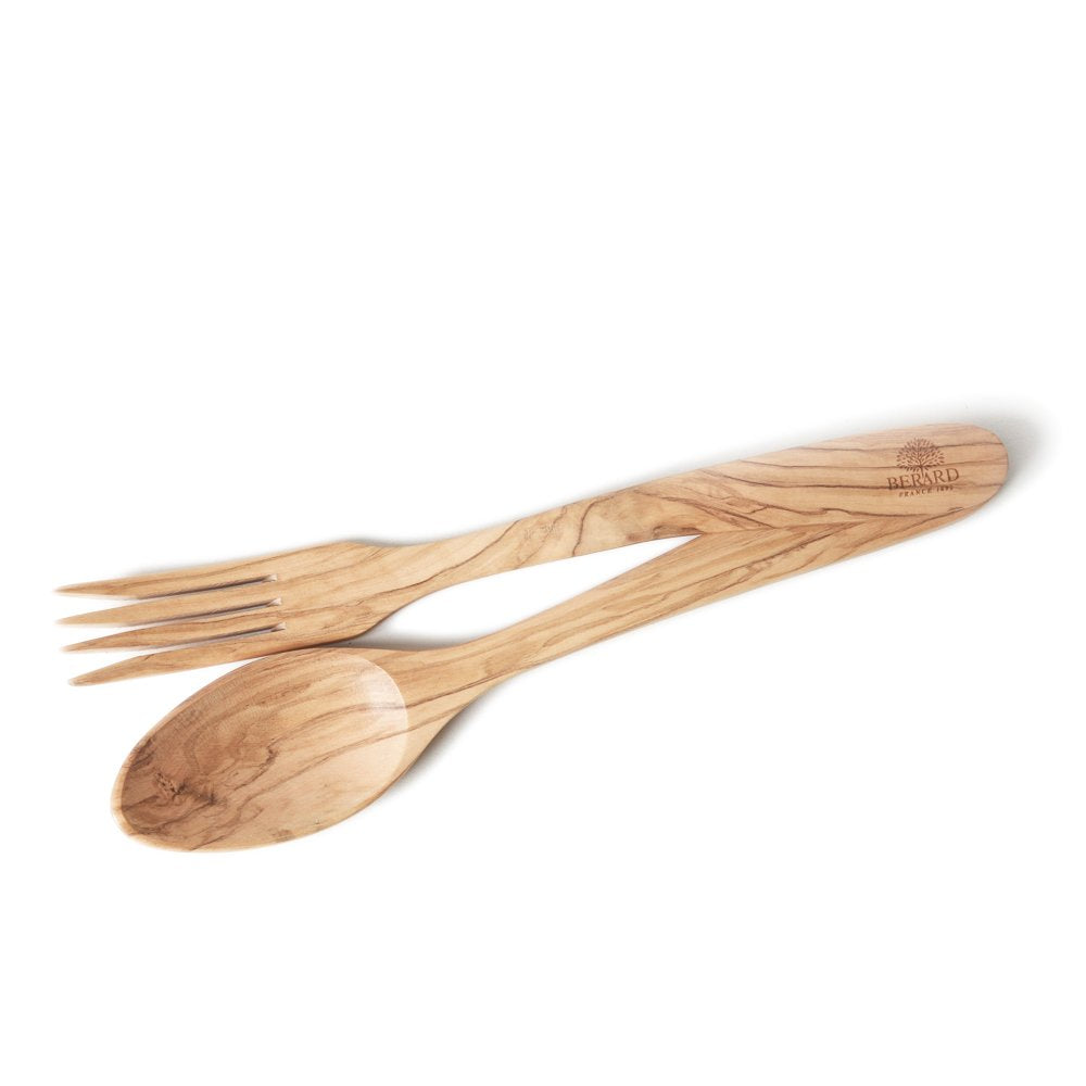 Berard 02774 French Olive-Wood Handcrafted Salad-Server Set, 12 Inch