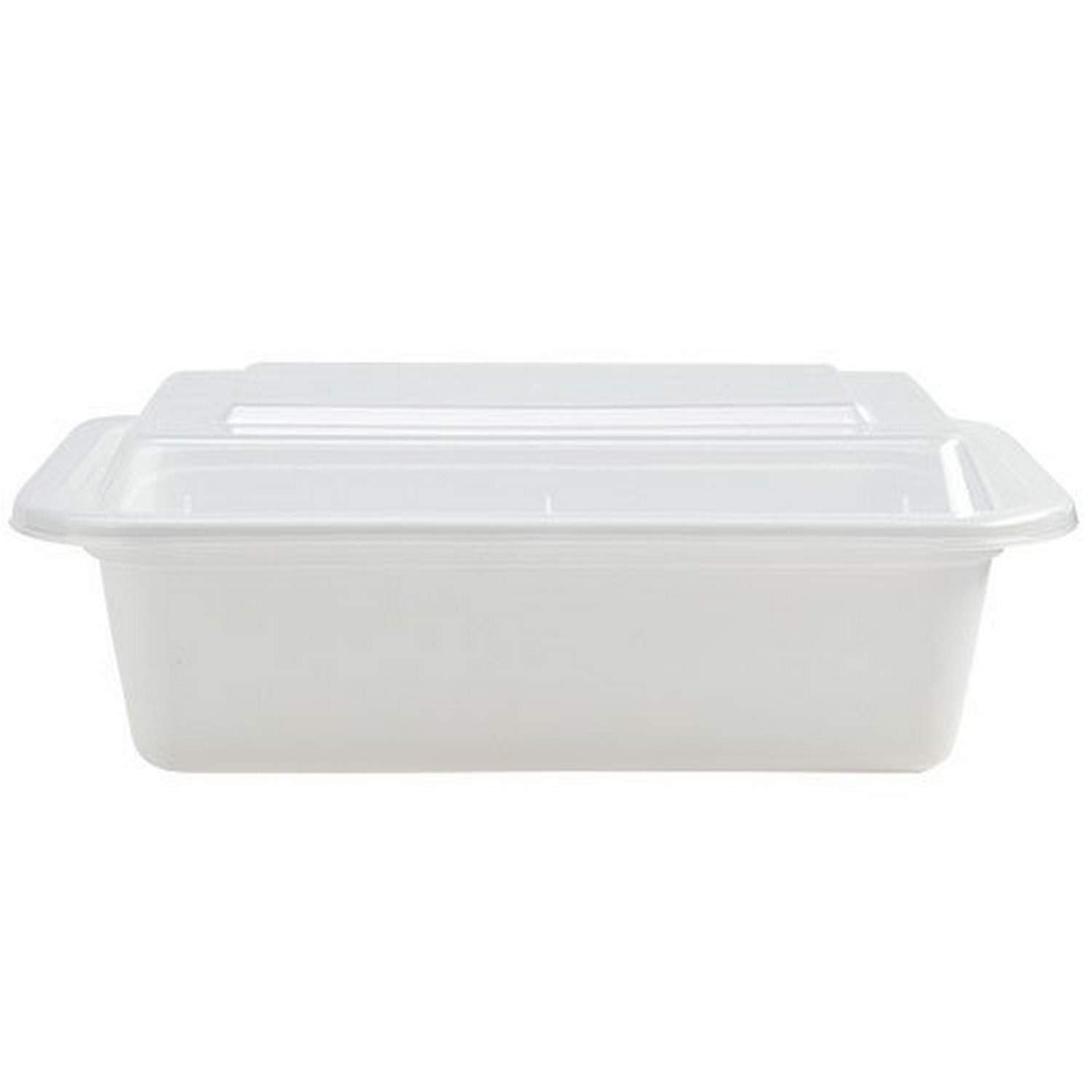 Premium Deep Rectangle White Containers - 7'' X 5'' (Pack Of 5) - Durable Plastic Material - Ideal For Meals, Parties & Storage
