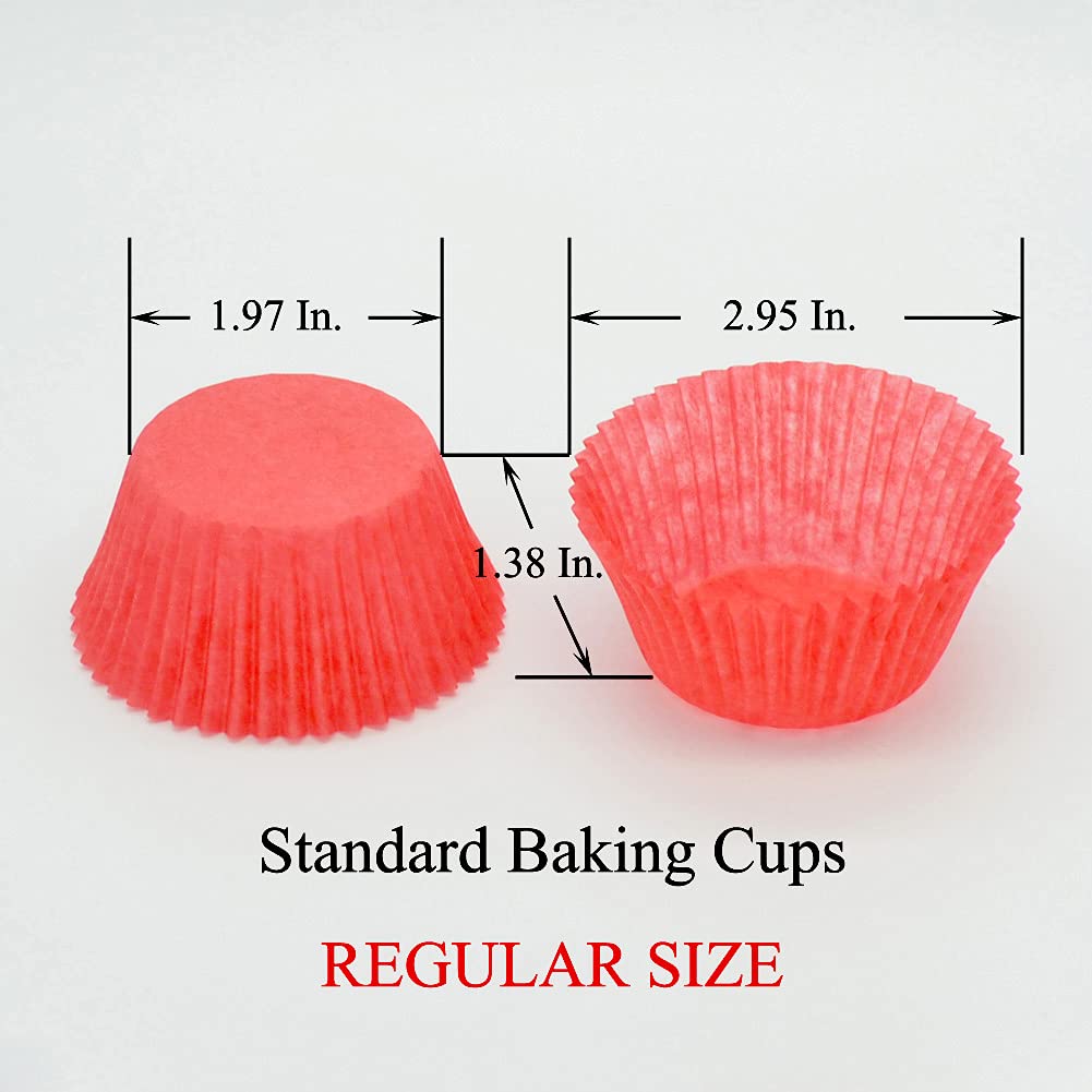 Huaswan Red Cupcake Liners Greaseproof Paper Standard Baking Cups For Wedding Party And More, 150-Count