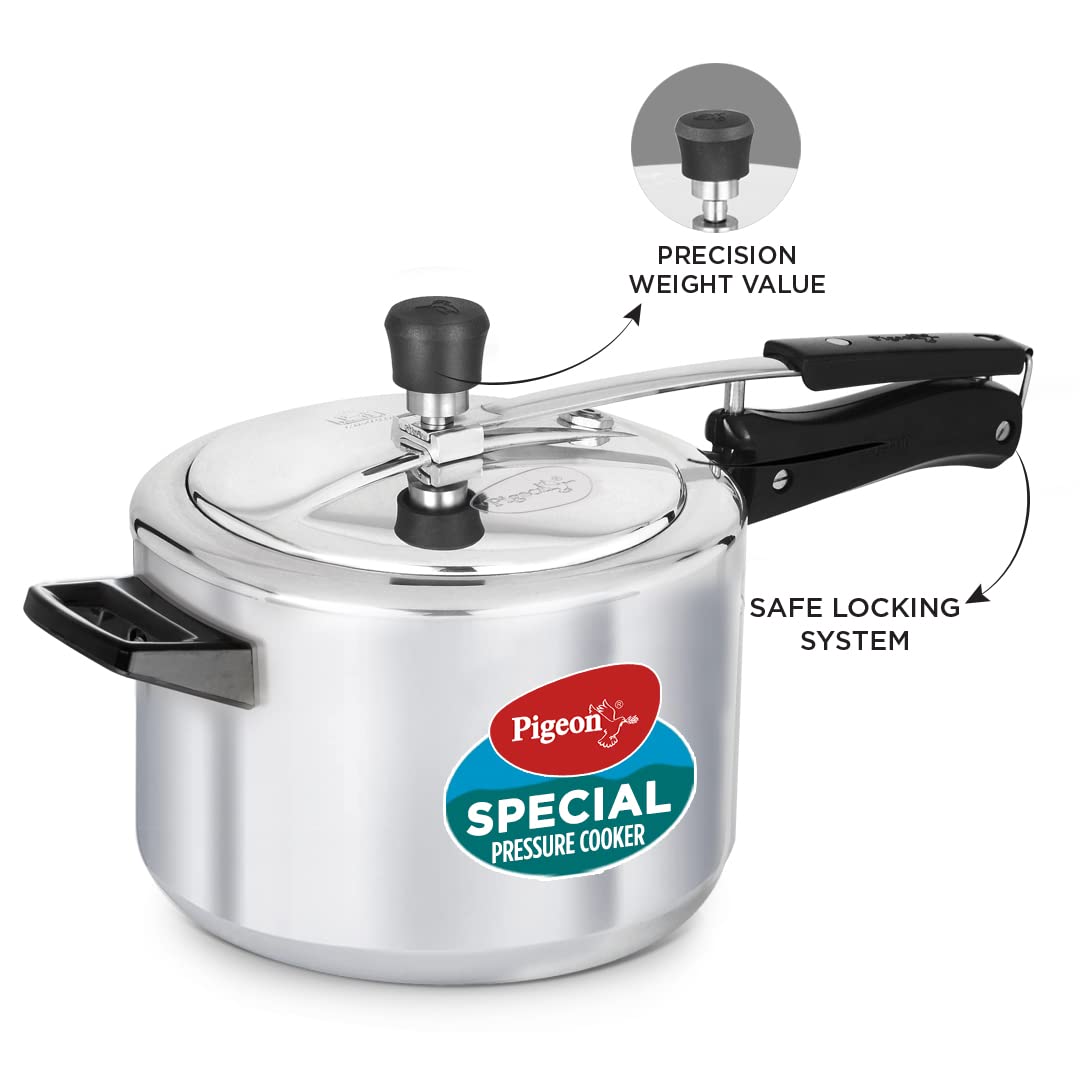 Pigeon Special Pressure Cooker Aluminium Inner Lid Induction Base 5 L - Silver