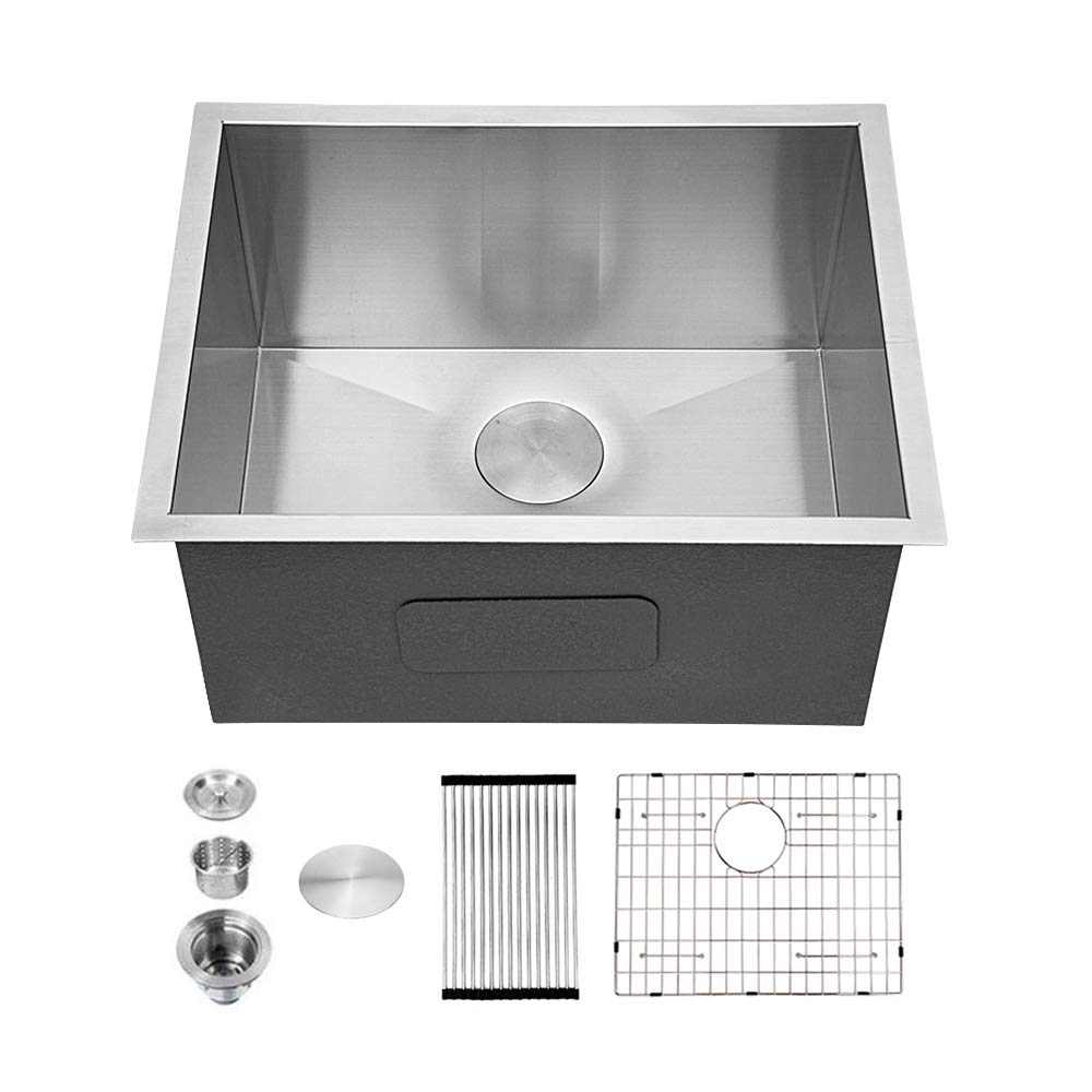 Undermount Laundry Sink 21 Inch - Sarlai 21X18X12 Inch Undermount Laundry Utility Sink Deep Single Bowl 16 Gauge Stainless Steel