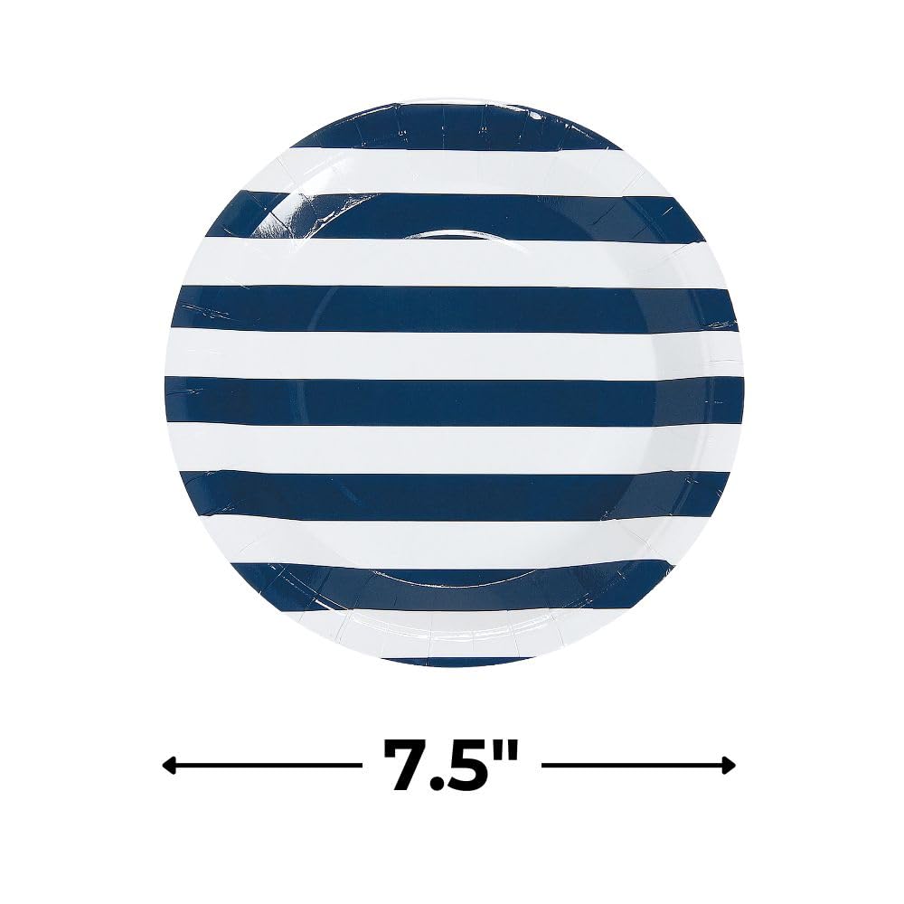 Fun Express Nautical Dinner Plates (25Pc) - Party Supplies - 25 Pieces