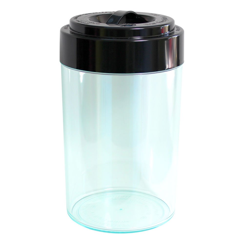 Tightvac EverythingVac Bulk Dry Goods Storage Container, 5 Pounds Plus, Clear Body/Black Cap