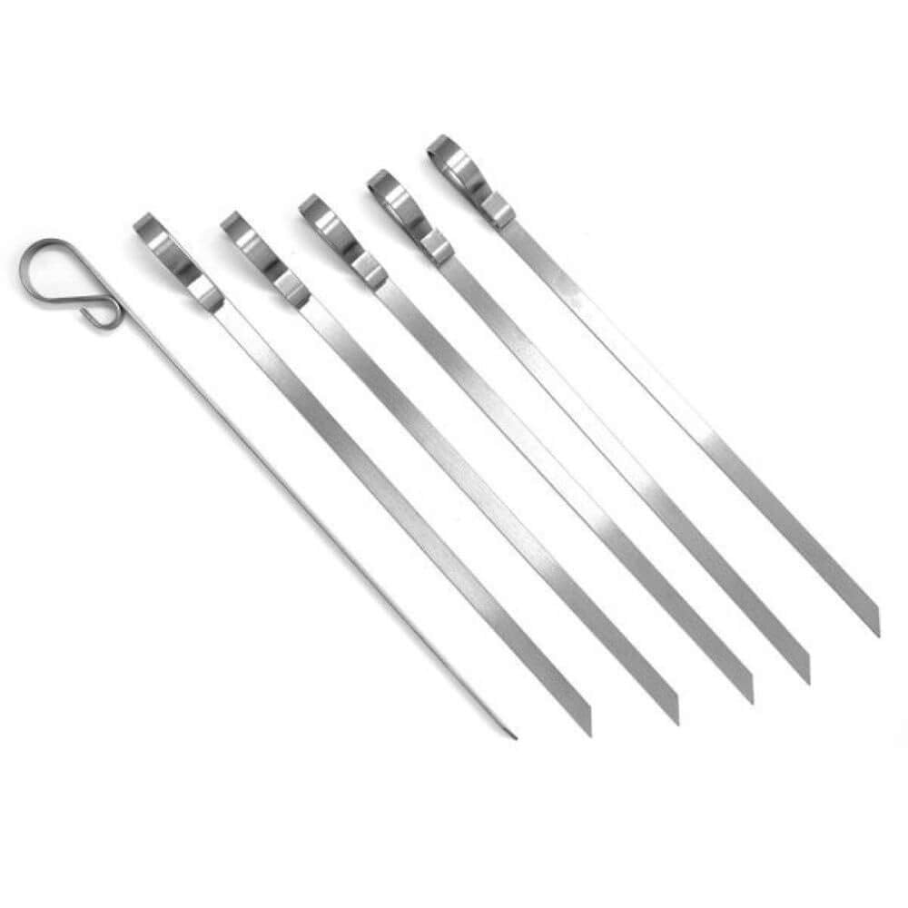 Norpro 8775 Stainless Steel Flat Skewers, Set Of 6, 12.5'' In Length