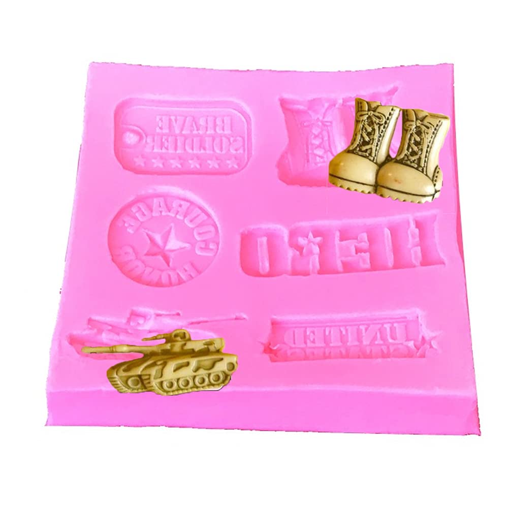 Cestony Mini Soldier Hero Army Tank Silicone Molds For Diy Cake Fondant Biscuit Cookies Soap Sugar Pudding Chocolate Hard Candie