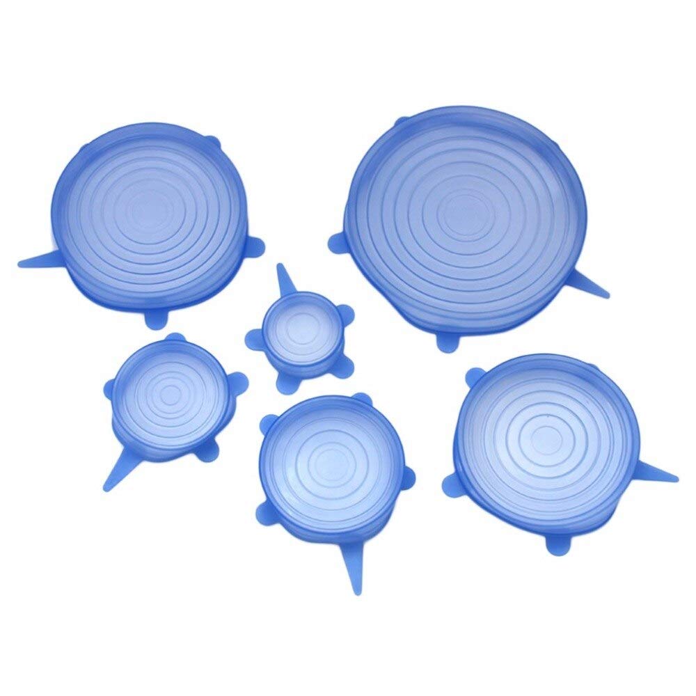 IVAR 6PCS/Set Food Grade Silicon Lids Stretch Lids Universal Lidbowl Pan Cooking Pot Lid silicon Cover travel picnic packing.
