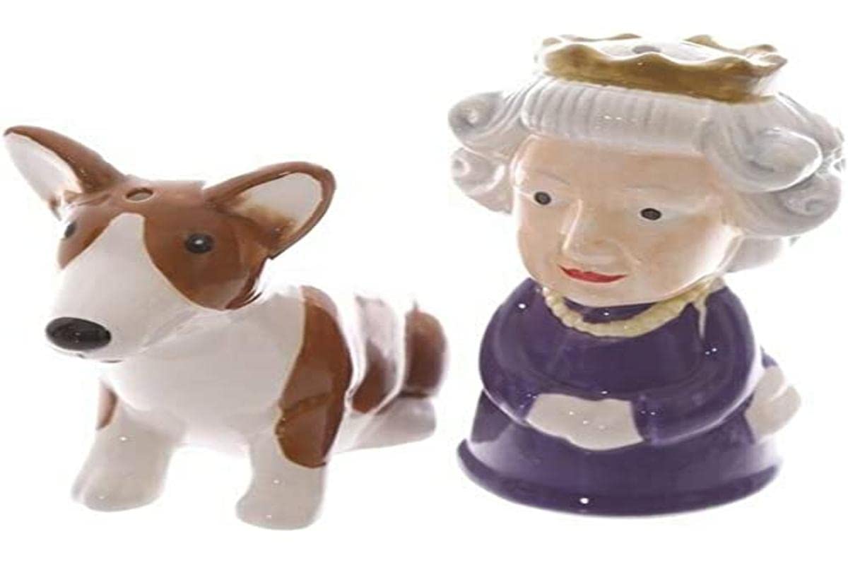 Puckator Queen And Corgi Salt And Pepper Set
