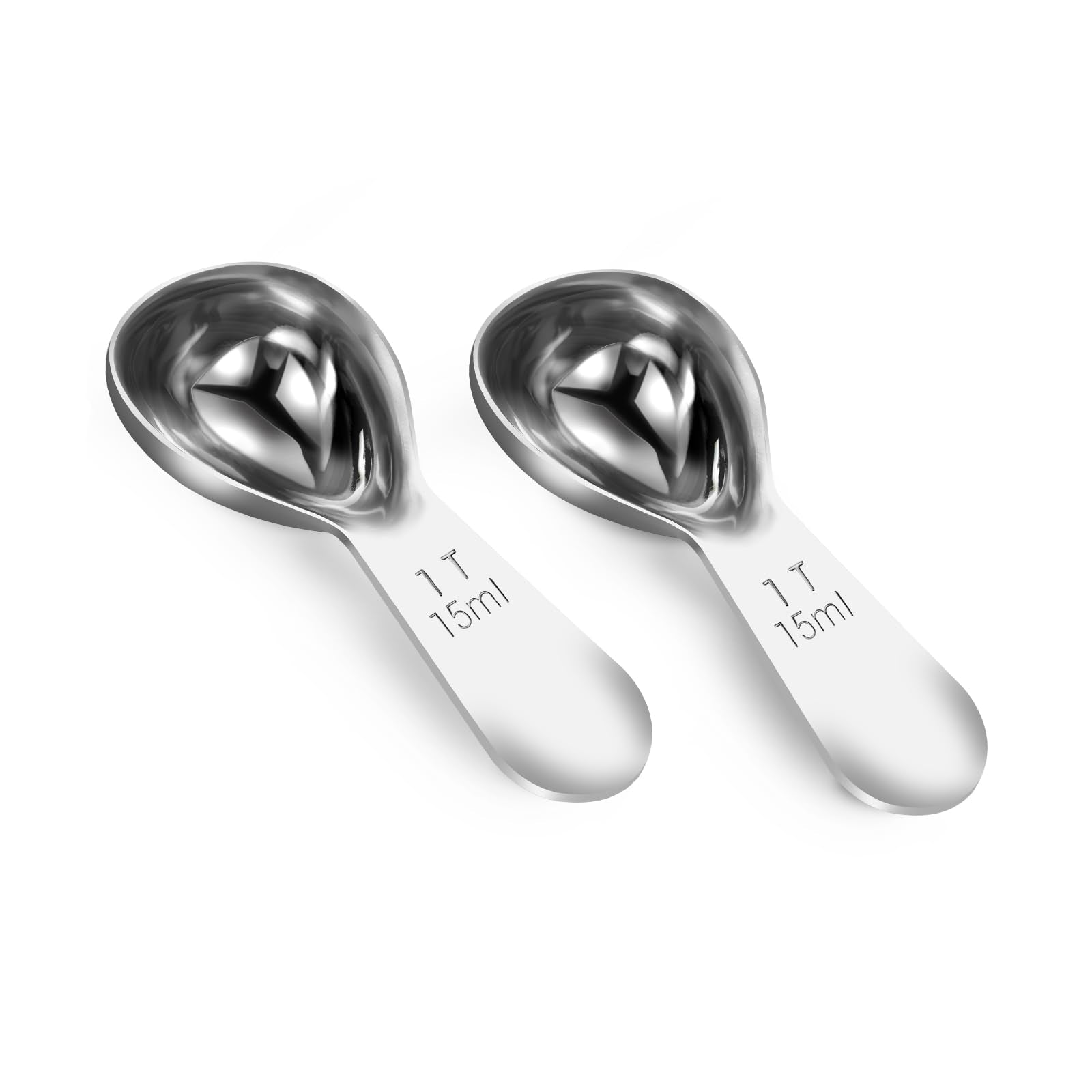 Coffee Scoop 1 Tablespoon Scoop Measuring Spoon for Ground Coffee 2 Pieces,Stainless Steel Small 1 Tbsp Coffee Spoons Measure Pr