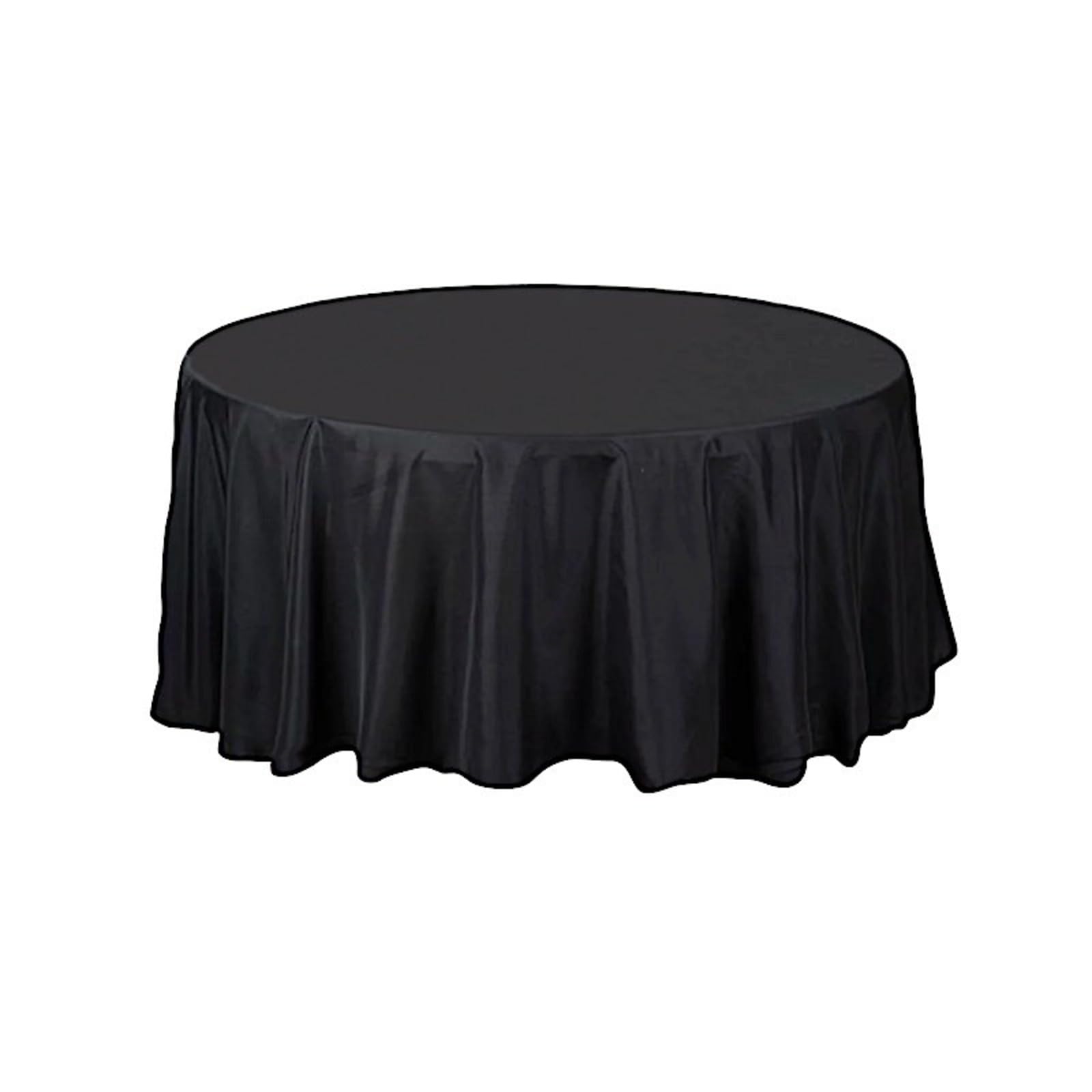Balsacircle 108 Inch Black Round Polyester Tablecloth Fabric Table Cover Linens For Wedding Party Banquet Reception Events Kitch