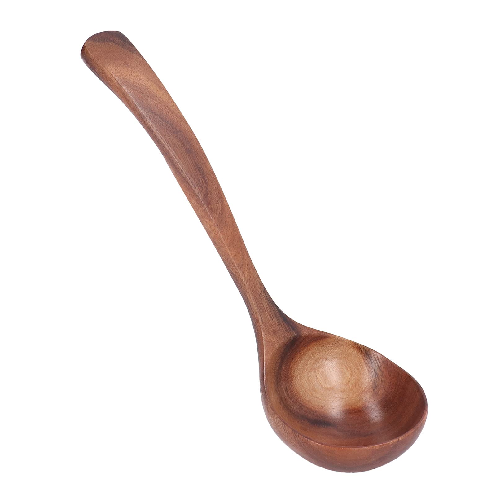 Long Handle Acacia Wood Ladle for Nonstick Cookware