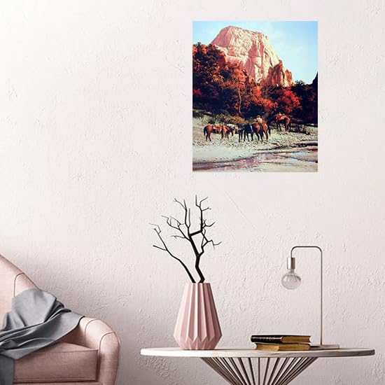 Western Cowboy Horses Bruce Cheever Mountain Wall Decor Art Print Poster (16x20)