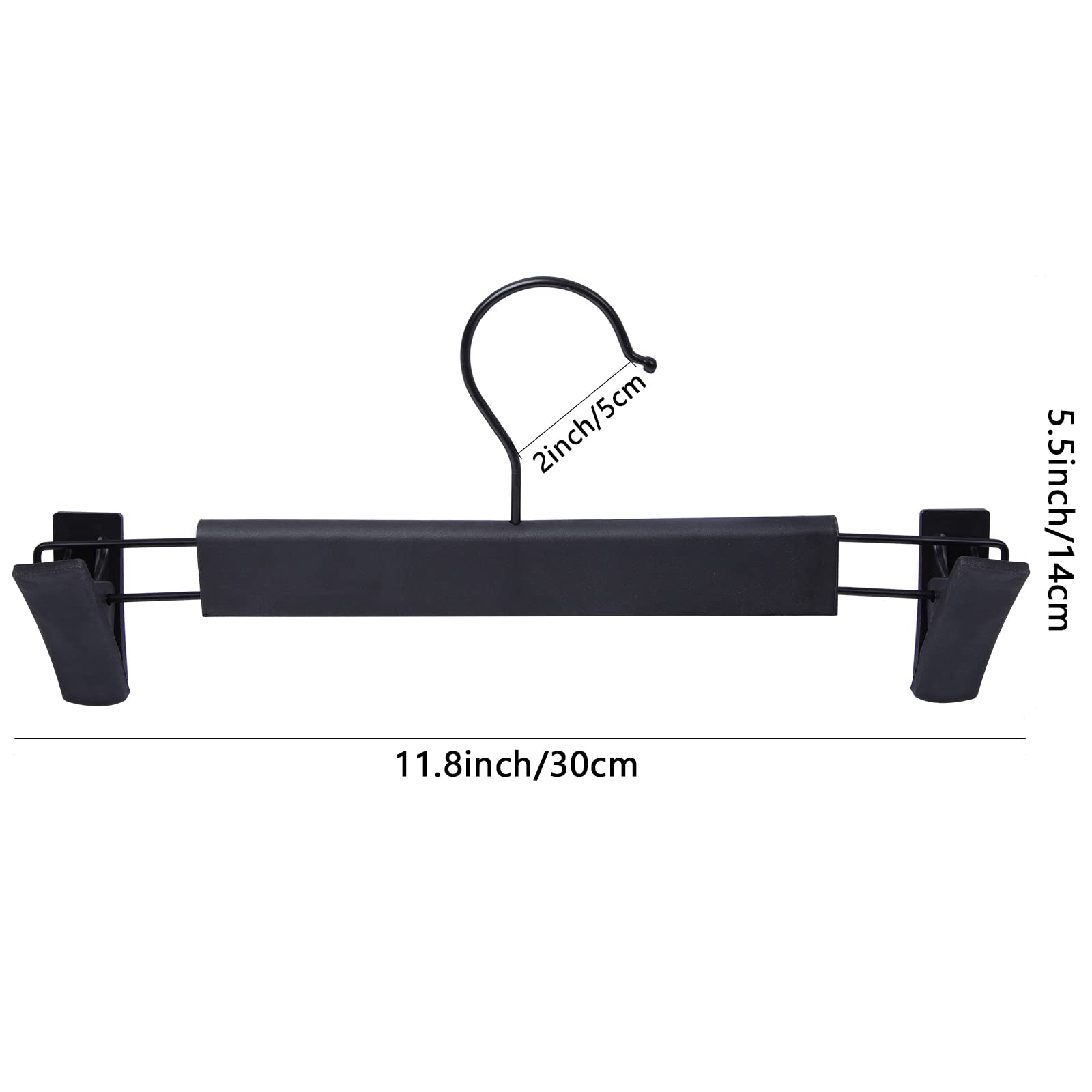NORTHERN BROTHERS Pants Hangers  50Pack Skirt Hangers with Clips Black Pant Hangers for Pants Bulk Shorts Hangers