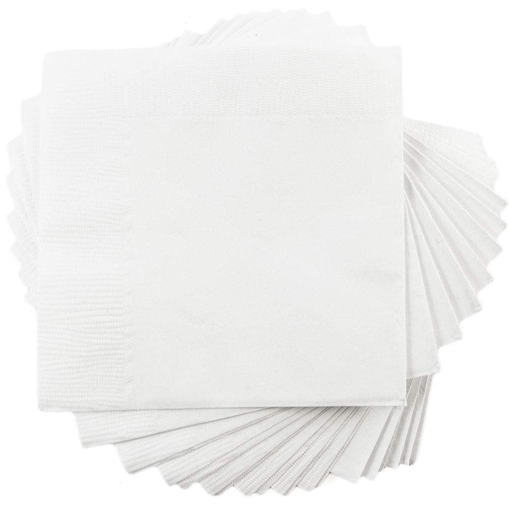 Jam Paper Small Beverage Napkins - 5 X 5 - White - 50/Pack