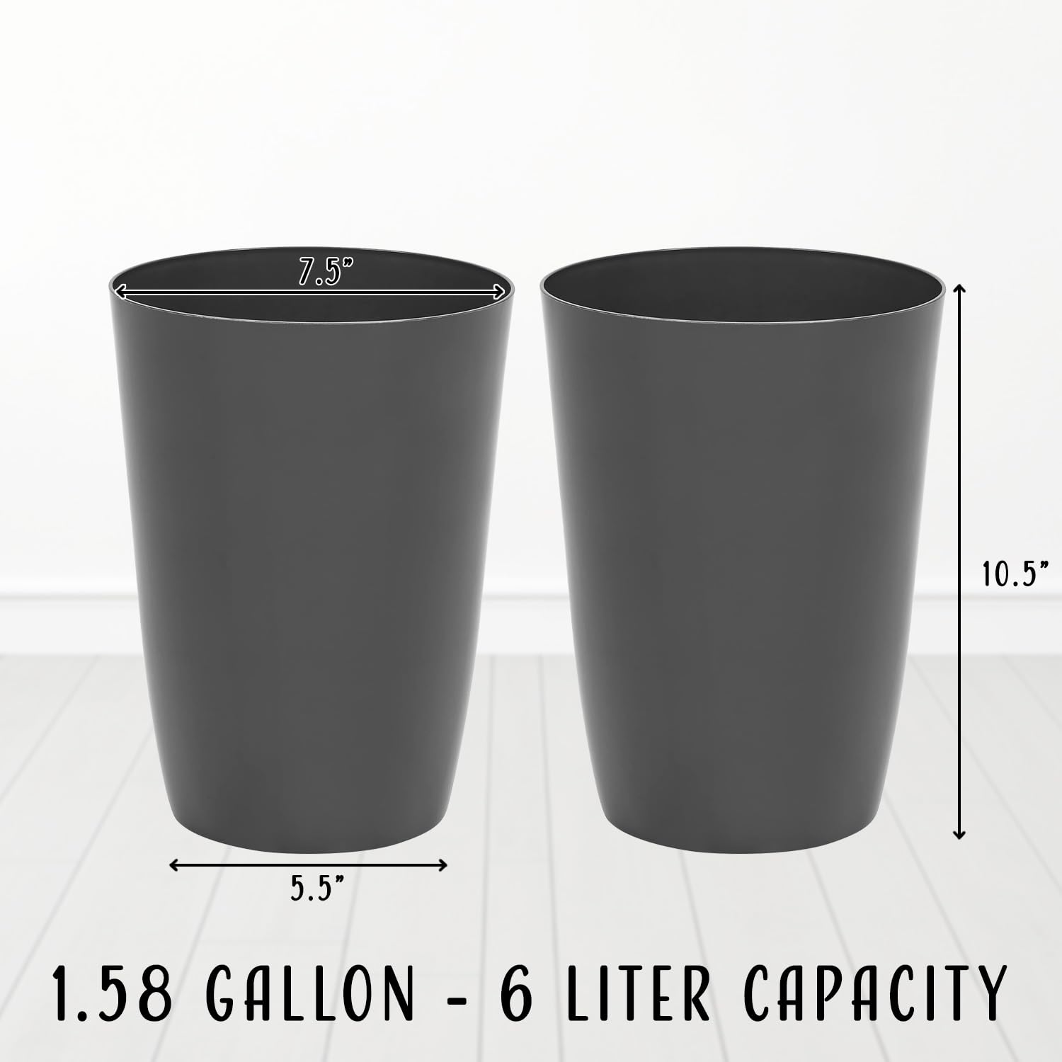 Hold N Storage Small Trash Can-Open Top Garbage Cans For Kitchen, Office, Dorm, Bathroom, Etc.-Waste Can For Compact/Tight Space