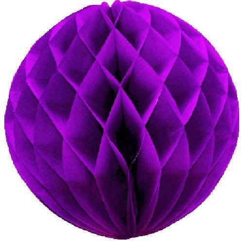 Matissa 14''(35Cm) Paper Honeycomb Balls (Pack Of 3) Several Colours Available (Purple)