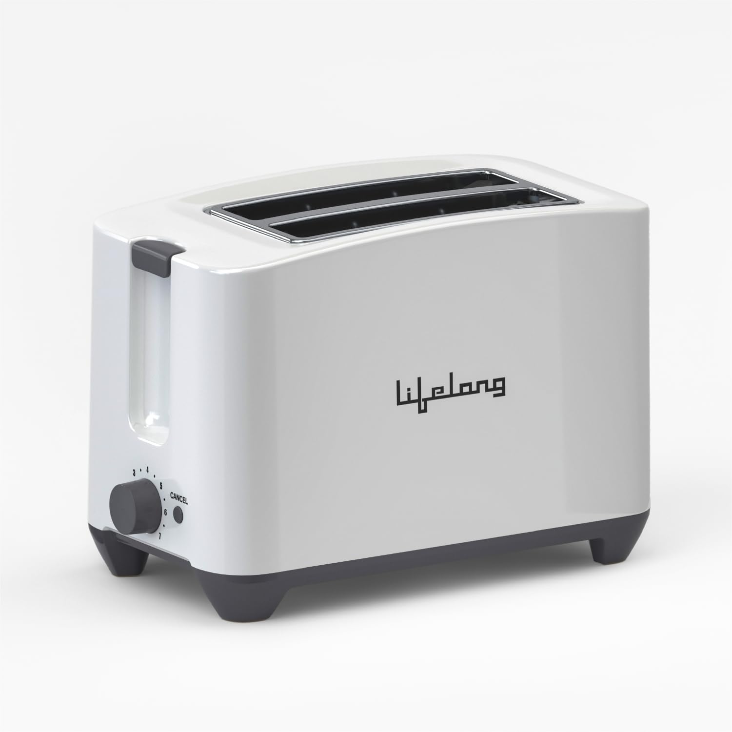 Lifelong Bread Toaster 2 Slice | Auto-Cut-Off | Self-Centering For Even Toasting | Removable Crumb Tray | High Rise Carriage Han
