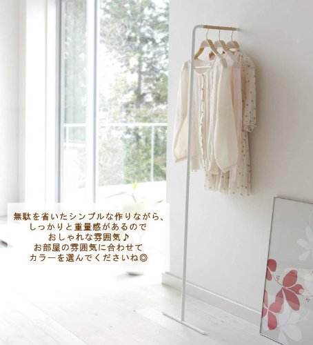 Yamazaki Home Leaning Slim Coat Hanger Clothes Rack, Space Saving Steel One Size Black