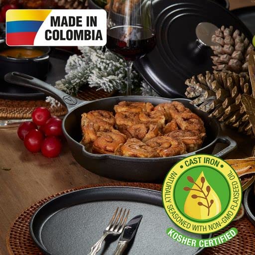 Victoria 10-Inch Cast Iron Skillet, Pre-Seasoned Cast-Iron Frying Pan With Long Handle, Made In Colombia
