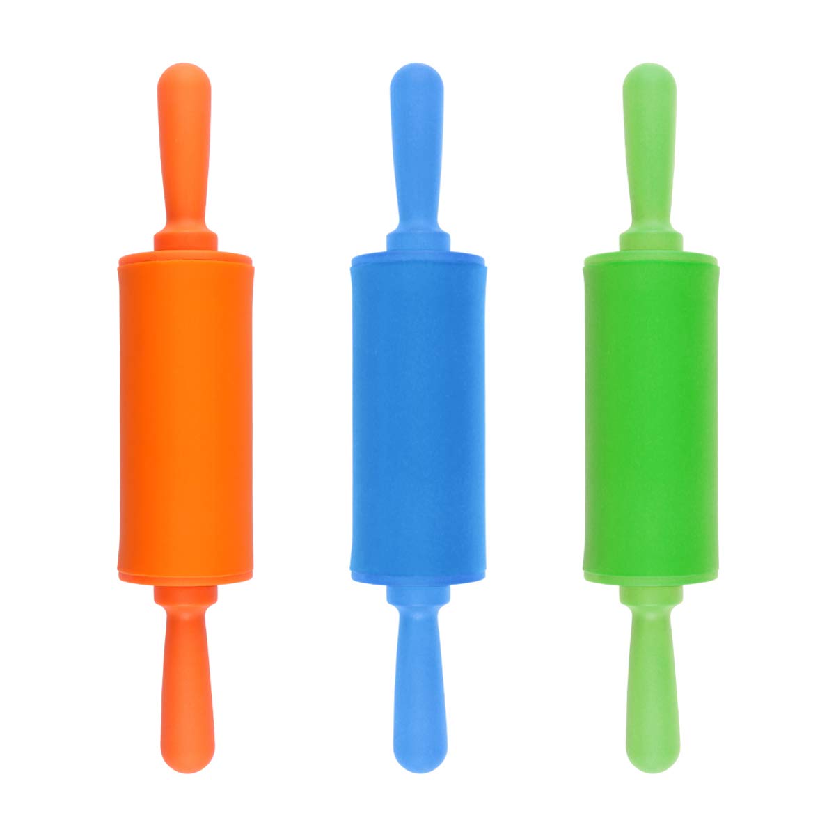 Tomaibaby 3Pcs Kids Rolling Pin, 8.9 Inch Plastic Dough Roller Mini Rolling Pin Non-Stick Rolling Pins For Home Kitchen Fondant
