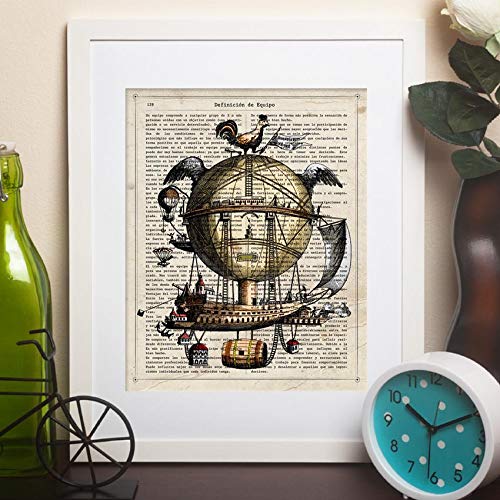 Nacnic Prints Noah'S Ark, Definition Of Creativity, Hot Air Balloon - Set Of 1 - Unframed 8X11 Inch Size - 250G Paper - Beautifu