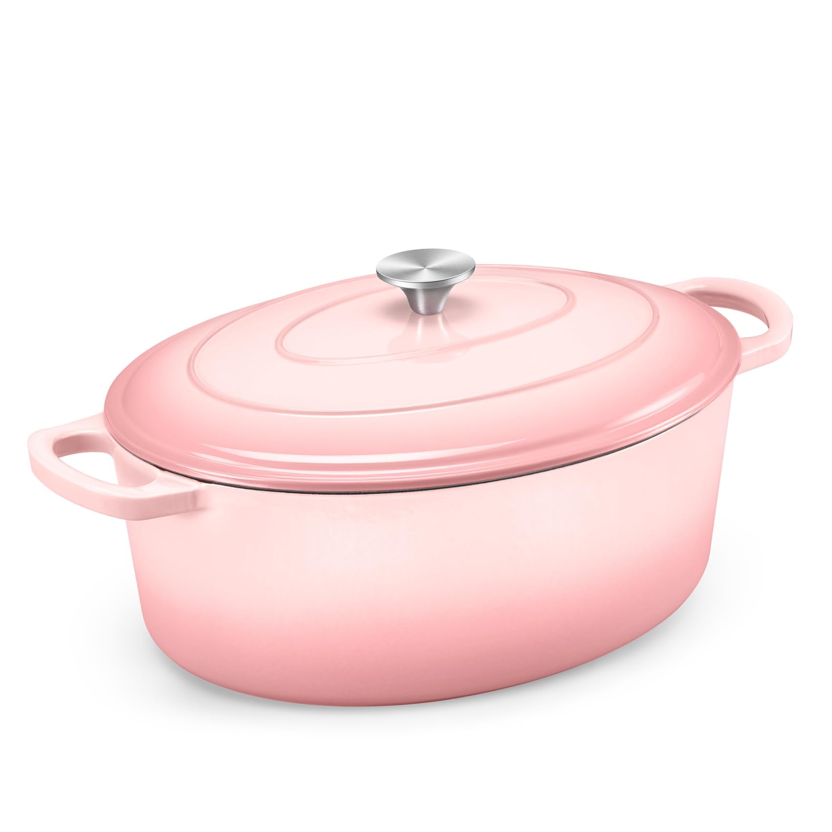 TeamFar 7QT Oval Dutch Oven, Enameled Cast Iron Dutch Oven Pot with Lid