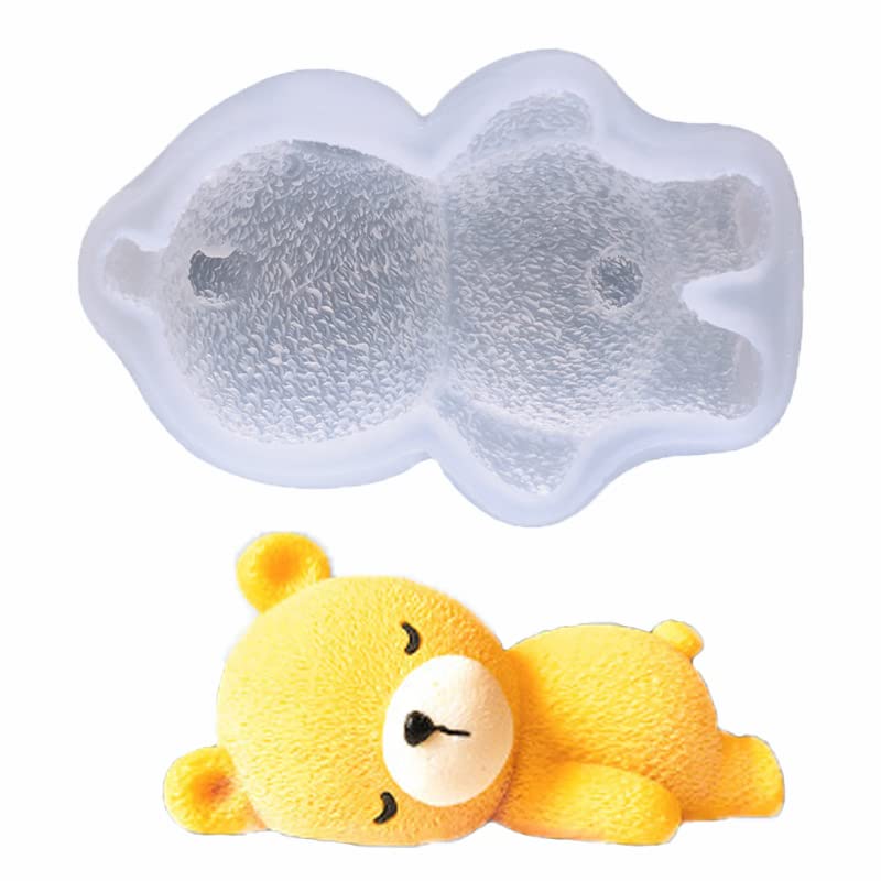 Guratapa 3D Sleeping Teddy Bear Doll Silicone Molds For Diy Fondant Candy Making Chocolate Mold Desserts Ice Cube Gum Clay Biscu