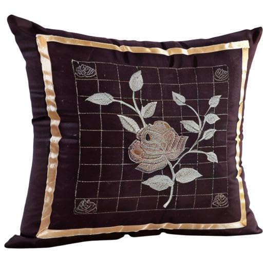 Rj Products Designer Embroidery Diwan Set Of 8 Pieces Brown Color