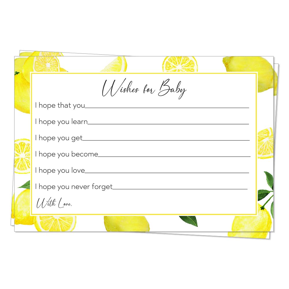The Invite Lady Lemon Baby Shower Wishes For Baby Cards Yellow Fruit Summer Baby Shower Games Blessings Hopes Dreams Party Activ