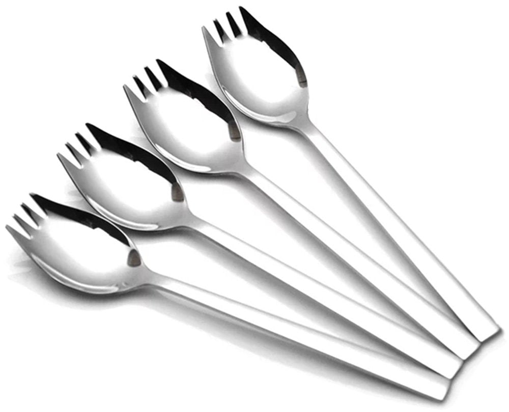 4-Pack 1.6-Inch Wide 18/10 Stainless Steel Sporks For Everyday Use, Camping Appetizer Salad Dessert Heavy Duty Flatware Set,8.2-