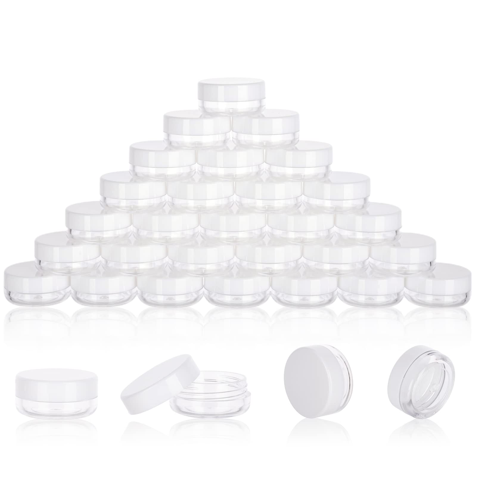 3 Gram Sample Containers With Lids, 100 Count Tiny Sample Jars, Empty Lip Balm Containers, Mini Cosmetic Containers With Lids, M