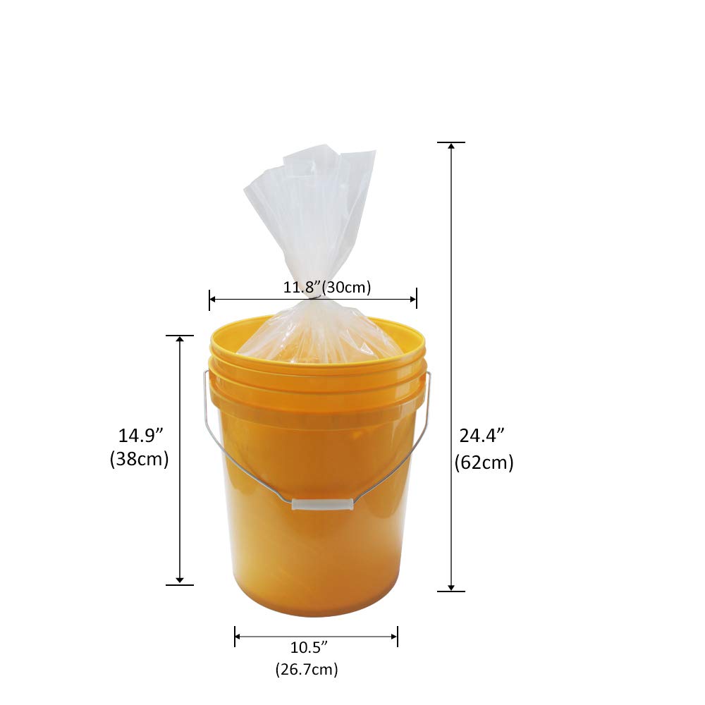 Belinlen 25 Pack 5 Gallon Bucket Liner Bags For Marinating And Brining, Great For Storage Food, Heavy Duty Leak Proof (2 Mil)