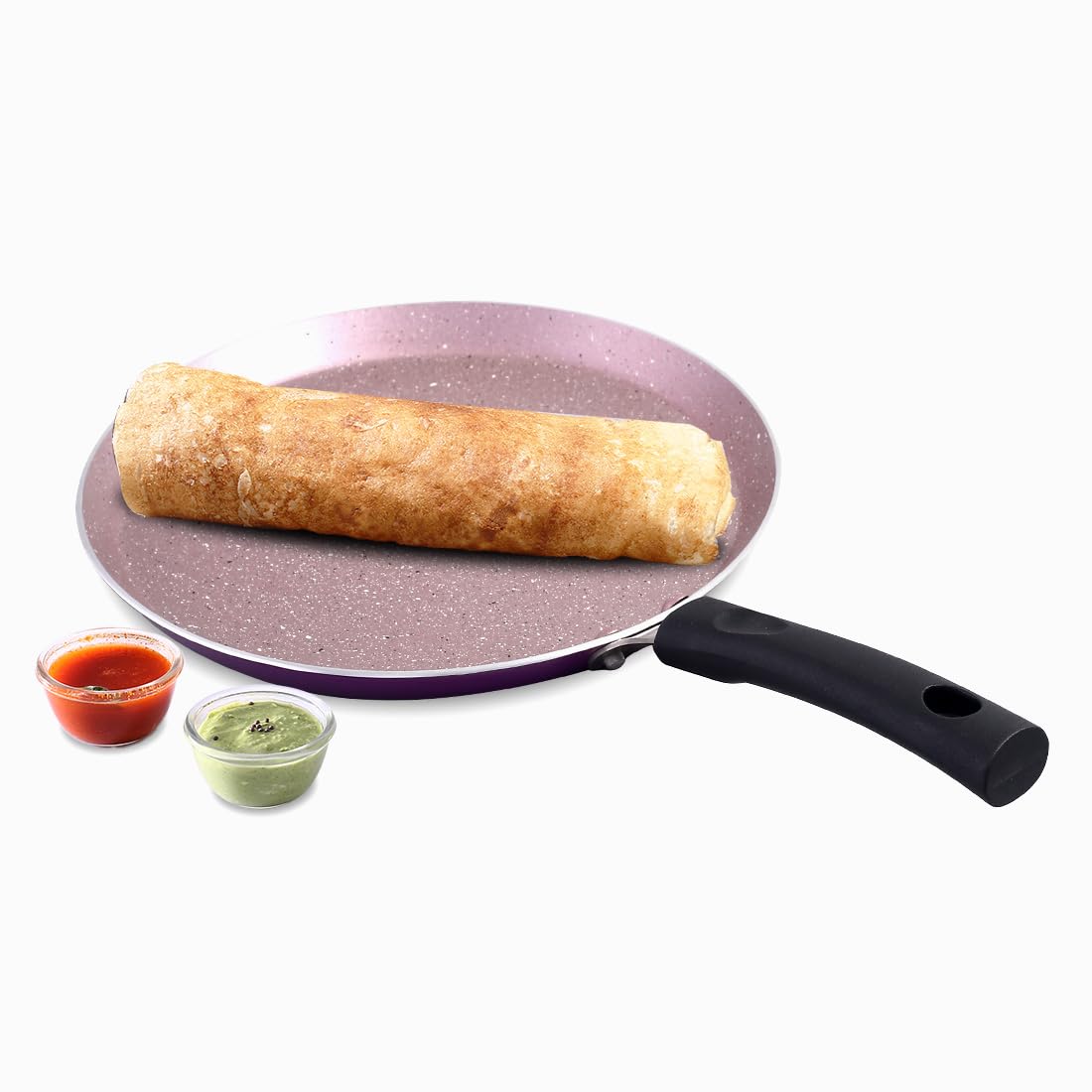 Wonderchef Valencia NonStick 28 Cm Dosa Tawa | Cool Touch Bakelite Handle | Pure Grade Aluminium| Pfoa Free| 1 Year Warranty | 