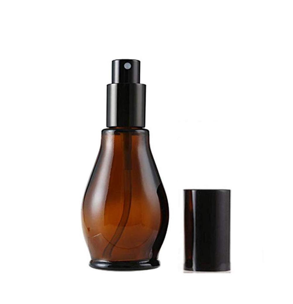 Upstore 3Pcs Empty Refillable Amber Glass Spray Bottle Jars With Black Cap Cosmetic Vials Sample Packing Storage Containers Fine