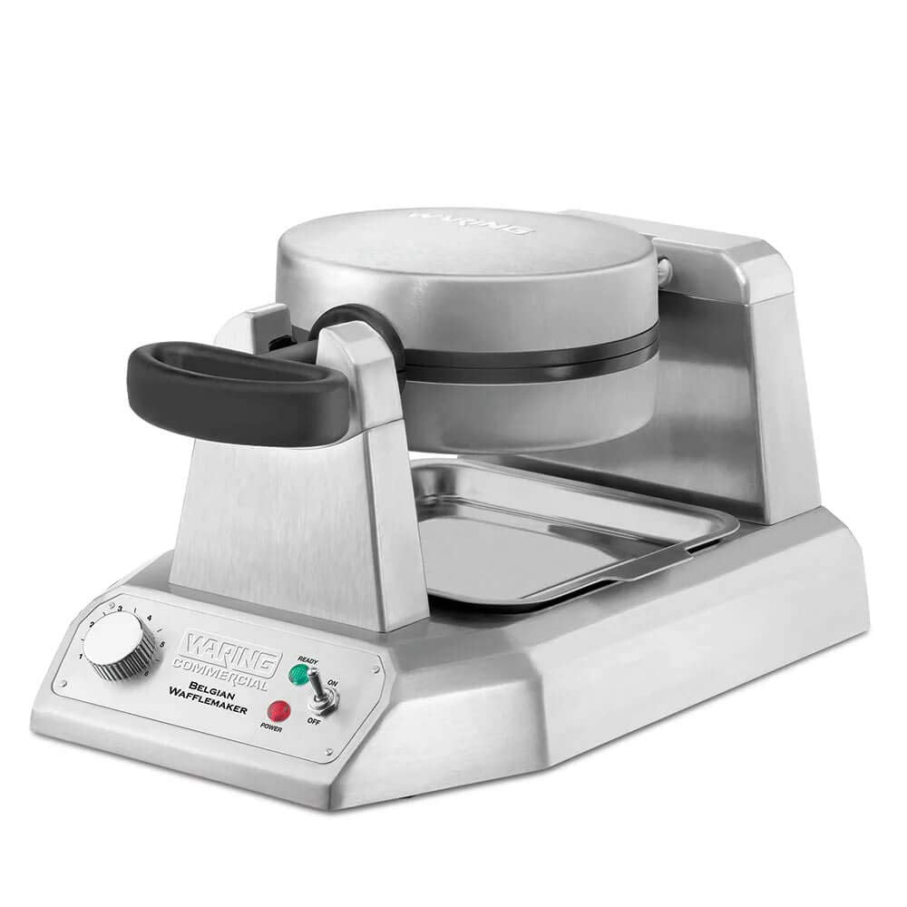 Waring Commercial Ww180X Heavy Duty Single Belgian Waffle Maker, Coated Non Stick Cooking Plates, Produces 25 Waffles Per Hour,
