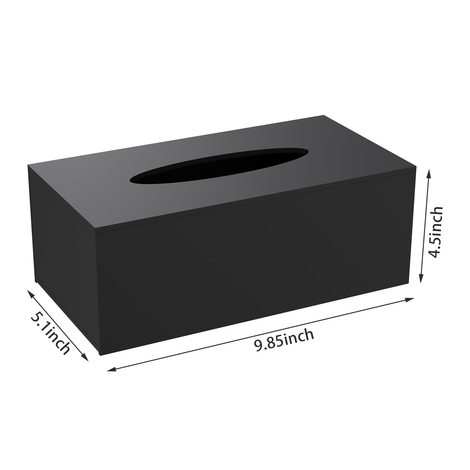 Acrylic Tissue Box Holder, Pitbvo Rectangular Shiny Black Tissue Box Cover, Table Dryer Sheet Dispenser For Car, Bathroom, Bedro