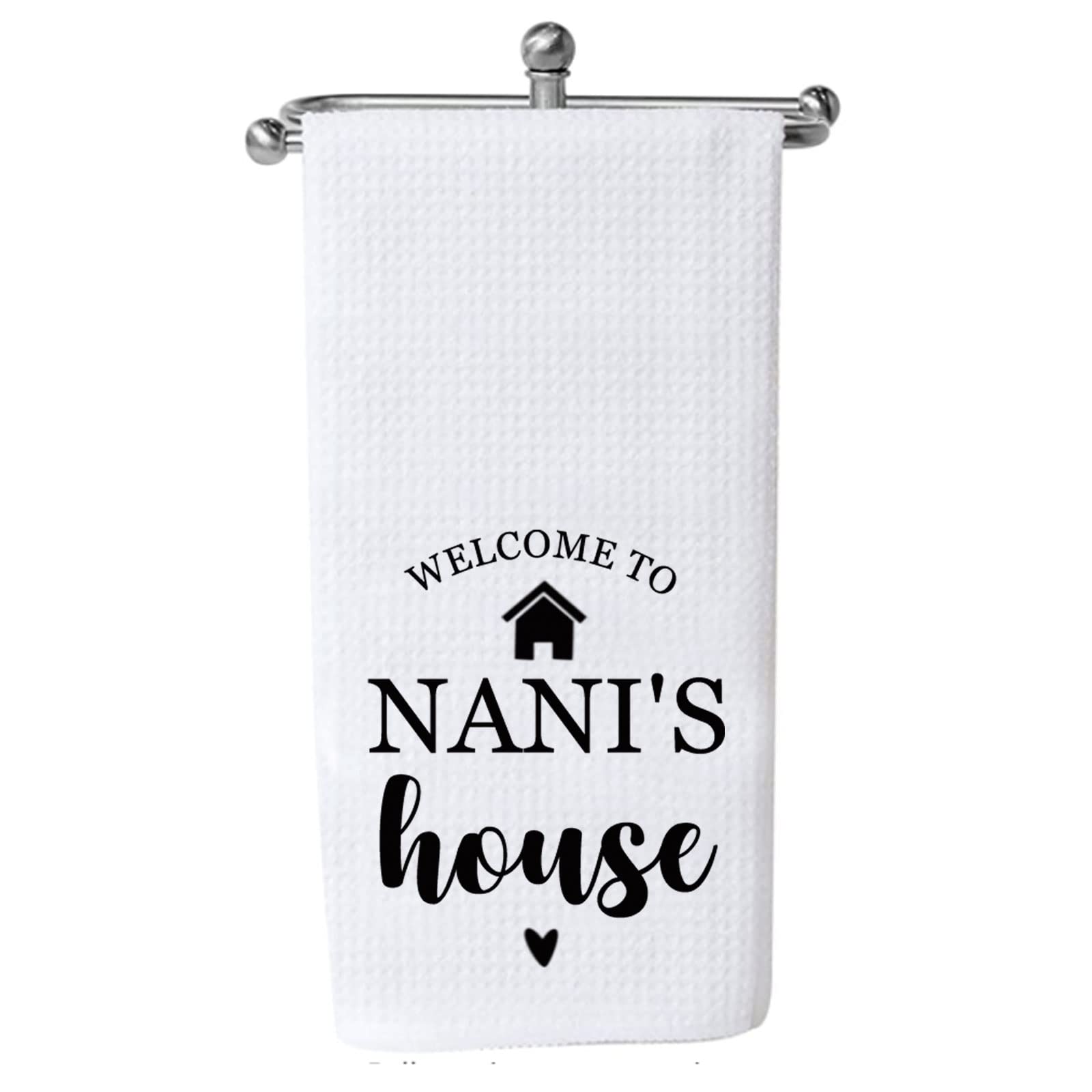 Pxtidy Nani Gift Grandma Kitchen Towel Welcome To Nanis House Grandmother Gifts From Grandkids (Welcome To Nani'S House)