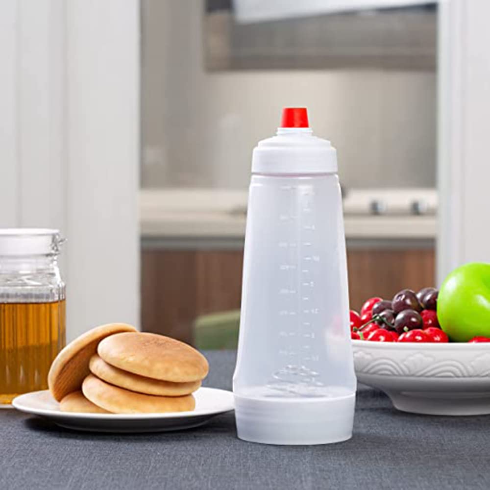 Ucraft Kitchen Pancake Batter Dispenser - 2-In-1 Pancake Dispenser Mixer Bottle With Stainless Steel Wire Whisk Ball - Pancake M